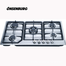 LPG/NG Stainless steel built in sabaf 5 burner gas hob